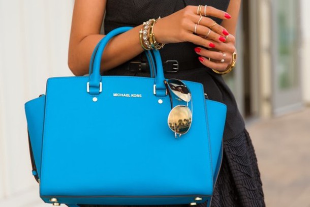 light blue mk purse